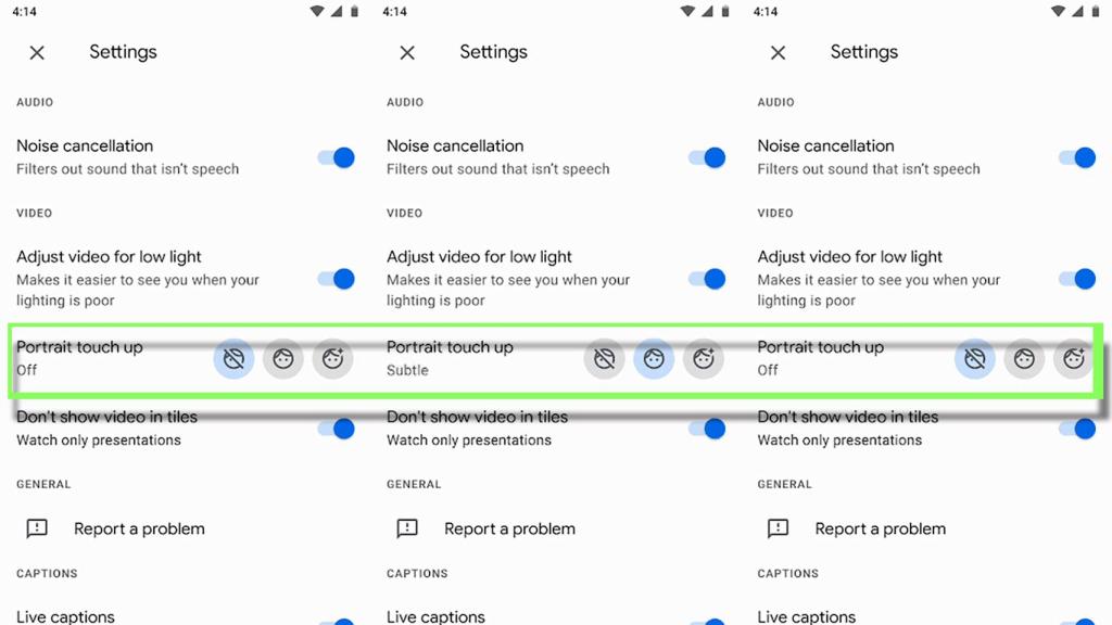 Dos nuevos modos retrato en Google Meet para móviles