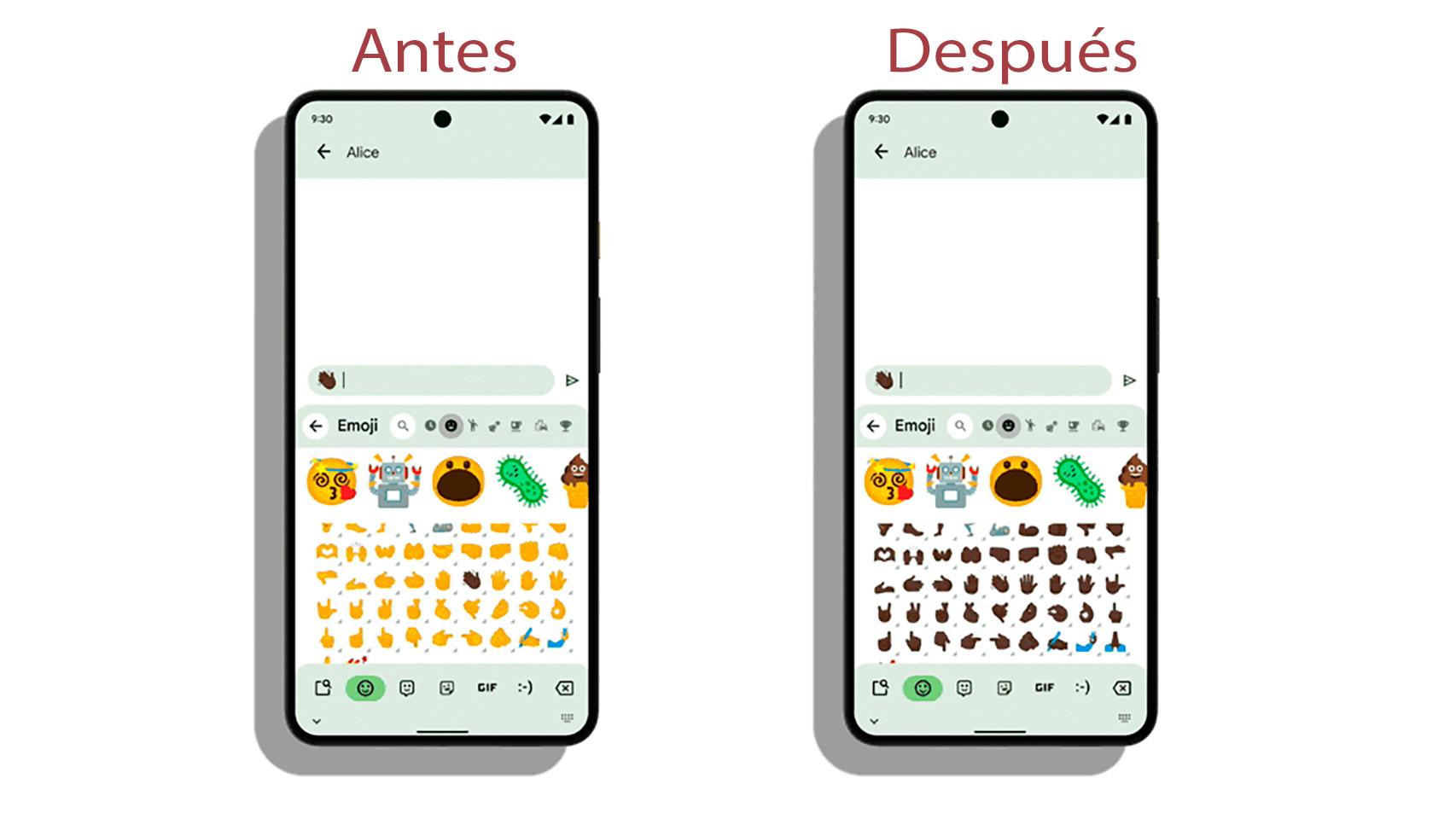 El uso de los emojis por género y tono de piel en Gboard