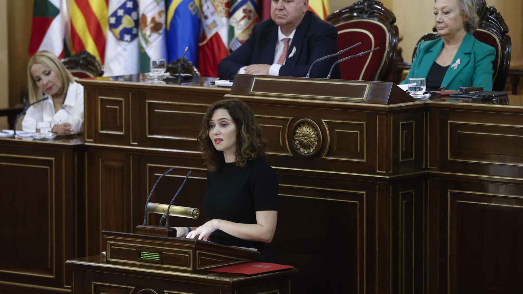 La presidenta madrileña, Isabel Díaz Ayuso, en el Senado.