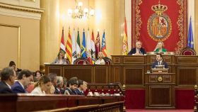 Pere Aragonés interviene en el Senado ante los presidentes autonómicos del PP.