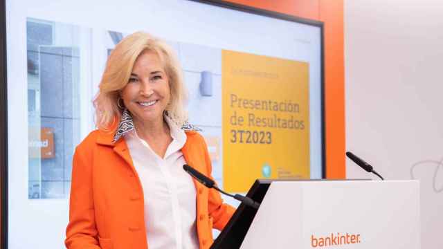 María Dolores Dancausa, consejera delegada de Bankinter, durante la presentación de resultados del tercer trimestre de 2023, celebrada el jueves.