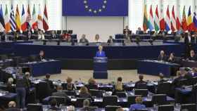 El Parlamento Europeo escucha a Ursula von der Leyen, en el debate contra los despreciables atentados de Hamás contra Israel.