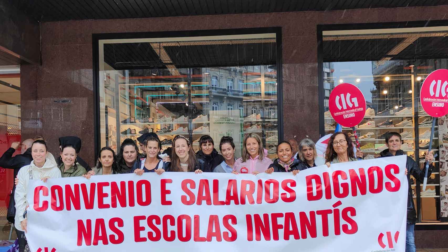 Huelga de las escuelas infantiles en Vigo.