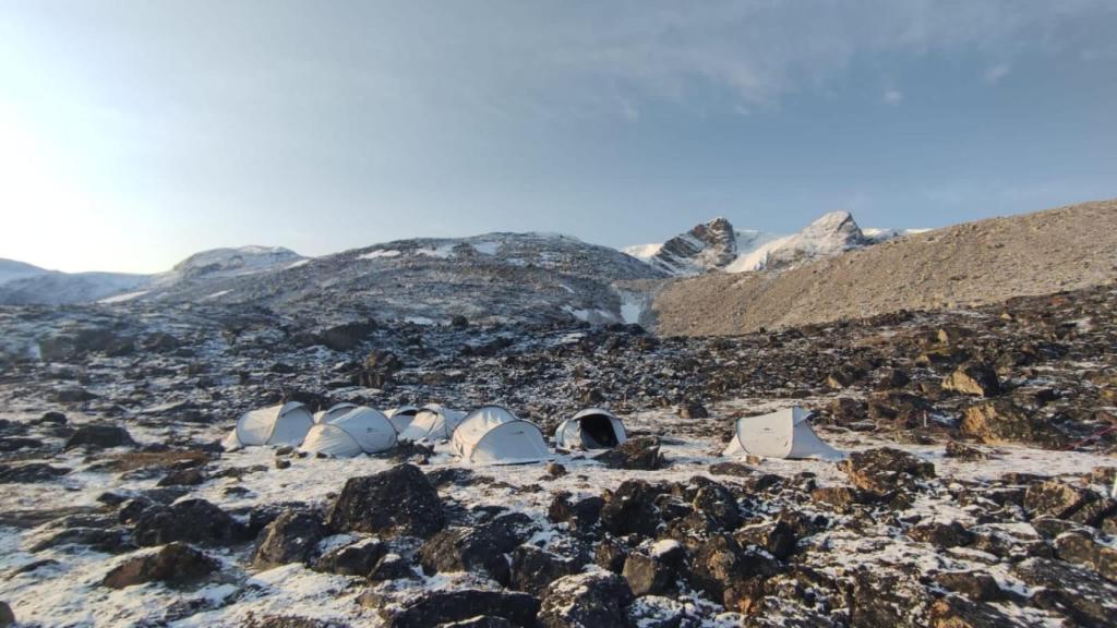 El campamento base en Groenlandia