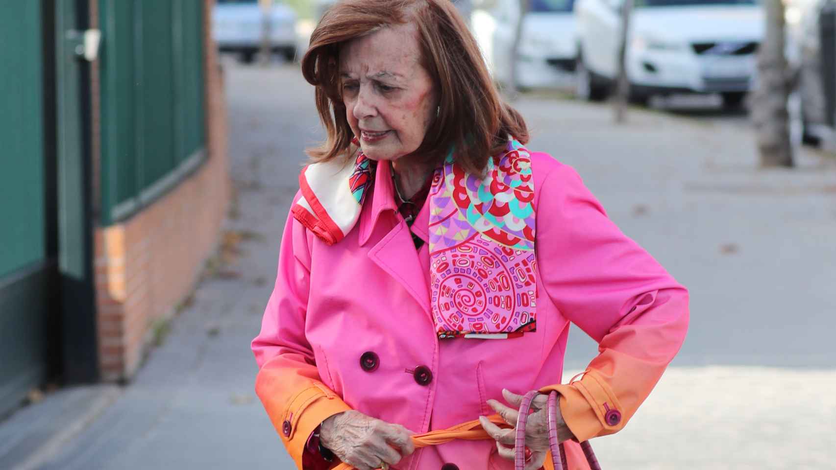 María Teresa Campos entrando en su última casa, en Aravaca, en noviembre de 2021.