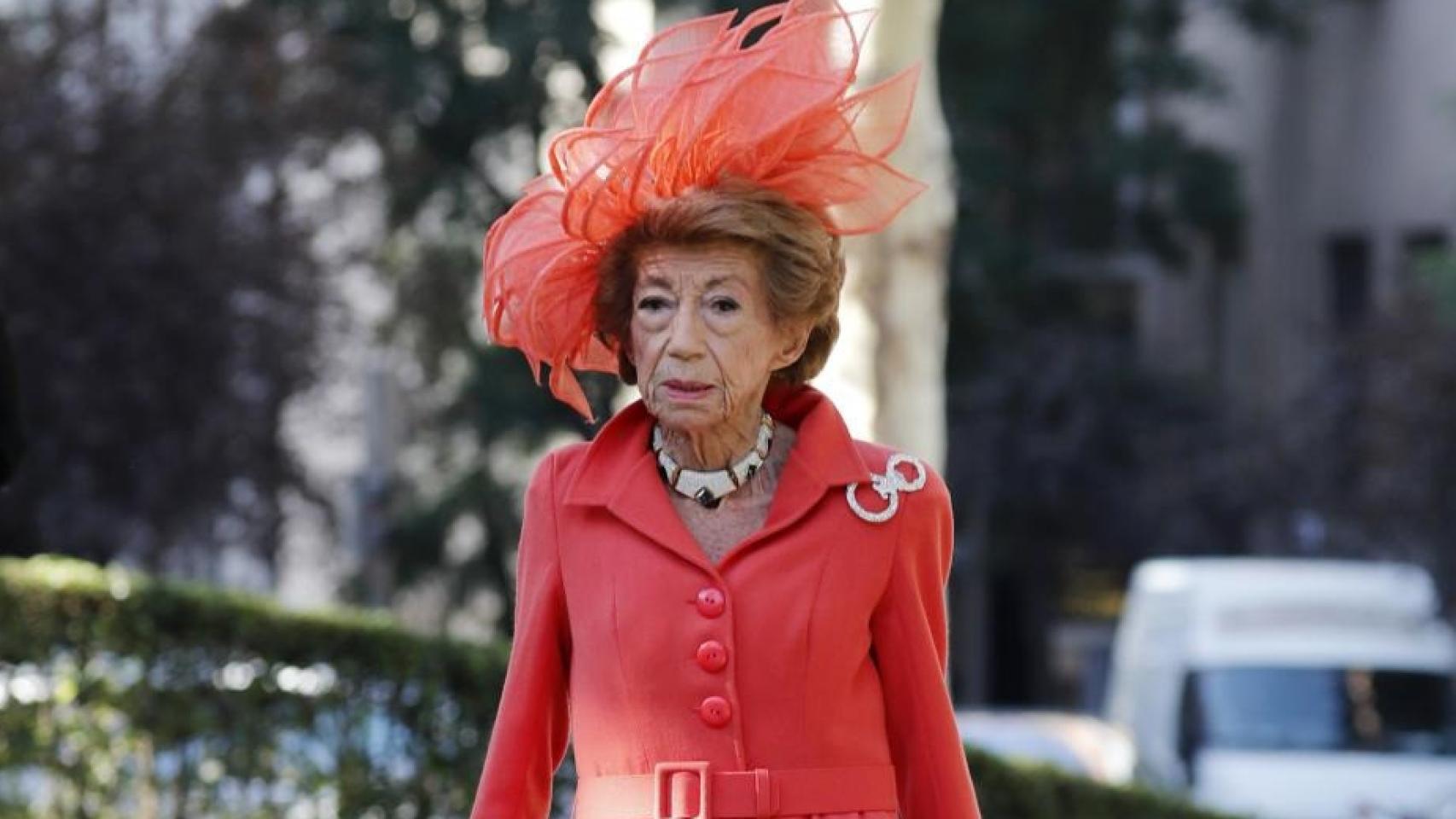 Piru Urquijo durante la boda de Sofía Palazuelo y Fernando Fitz James Stuart y Solís.