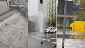 Imágenes que dejan las lluvias de este jueves en Madrid.