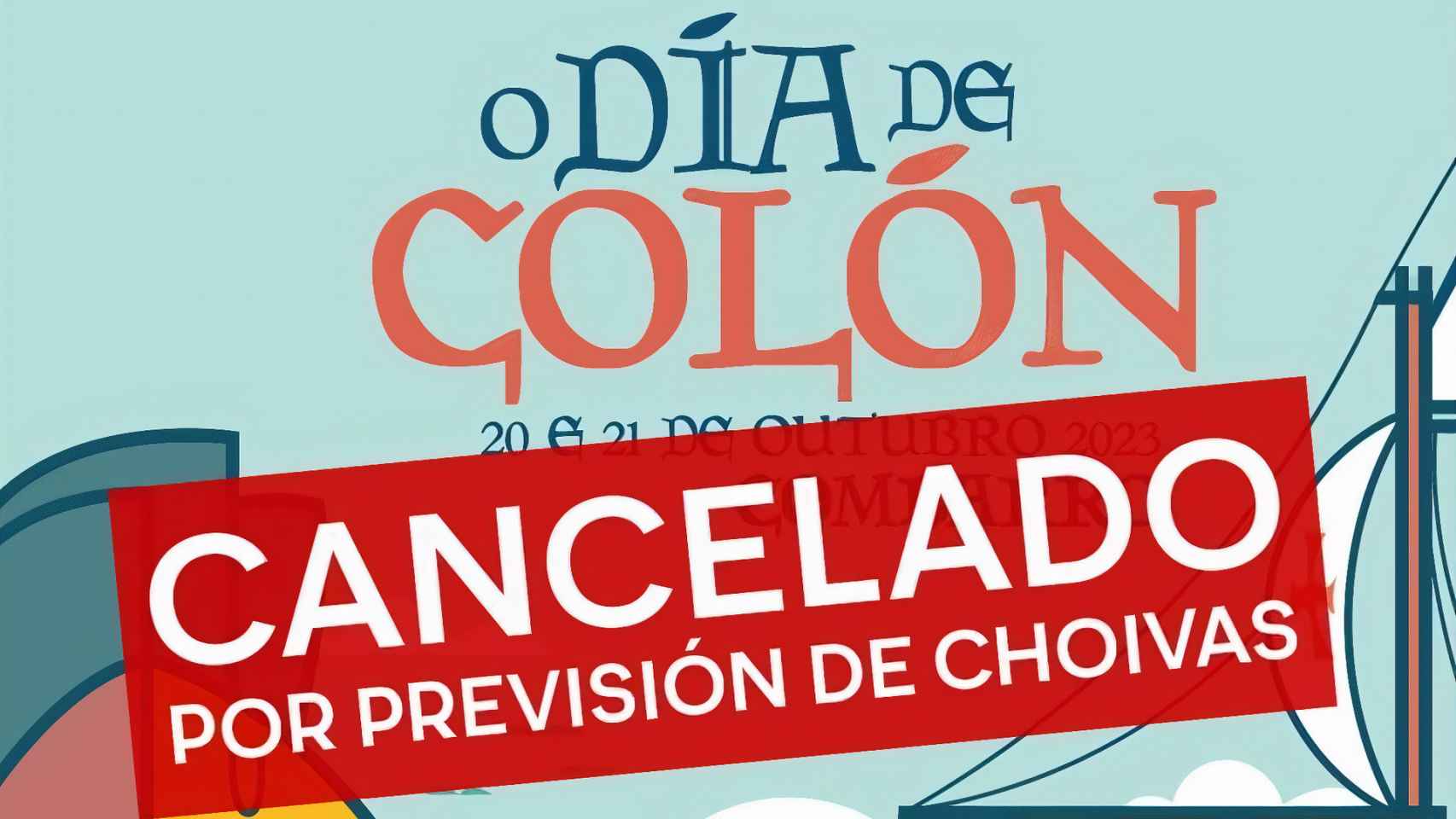 Cartel en el que se informa de la cancelación del evento.