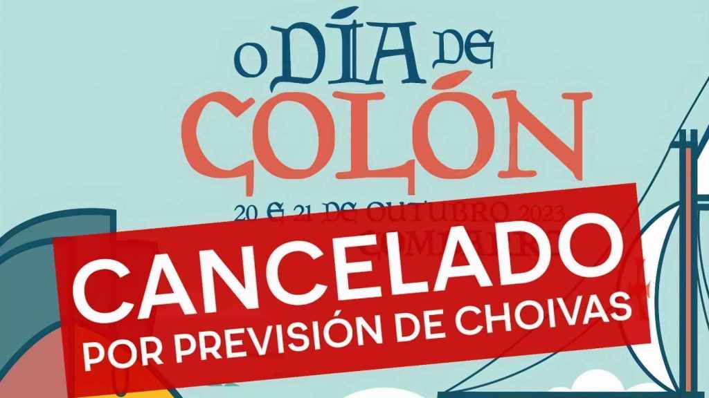 Cartel en el que se informa de la cancelación del evento.