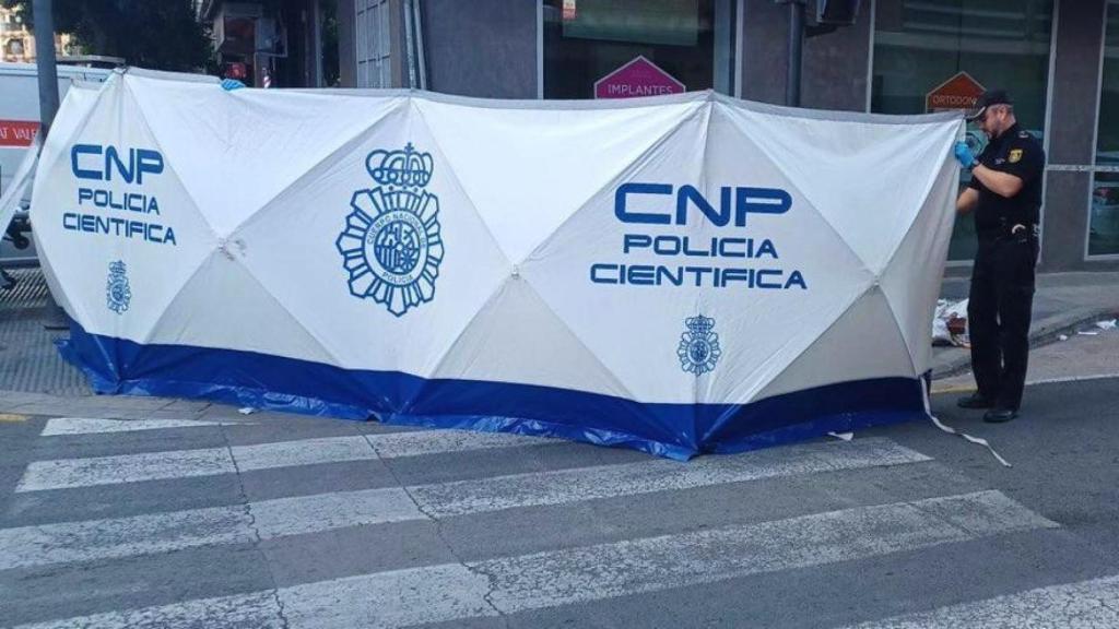 Lugar del crimen, cubierto por la Policía Nacional. PN