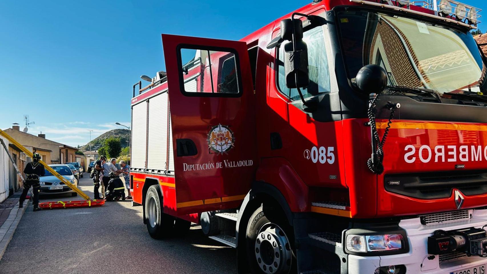 Bomberos de la Diputación de Valladolid en otra intervención