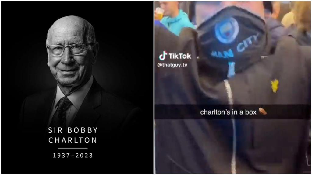 Cánticos de hinchas del Manchester City contra Bobby Charlton tras su muerte