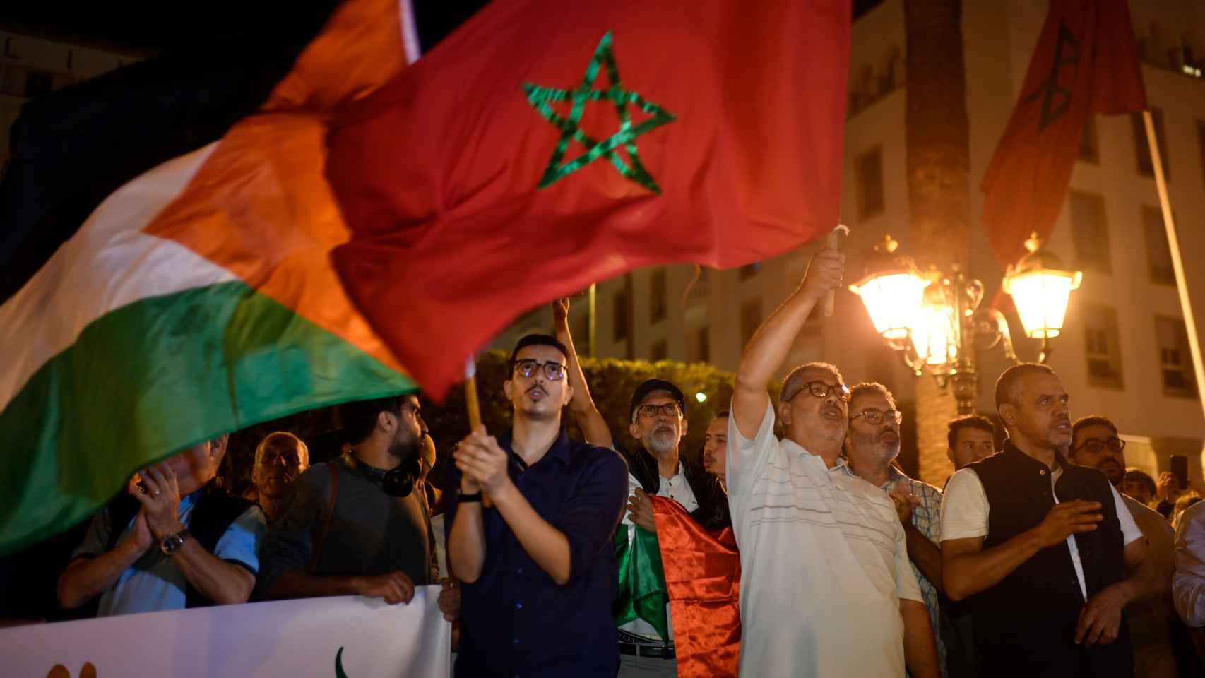 Protestas antijudías en Rabat, Marruecos.