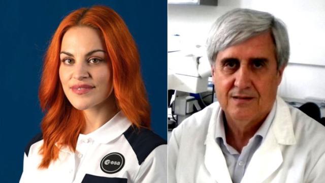 La astronauta leonesa Sara García y  el investigador Juan José Badiola