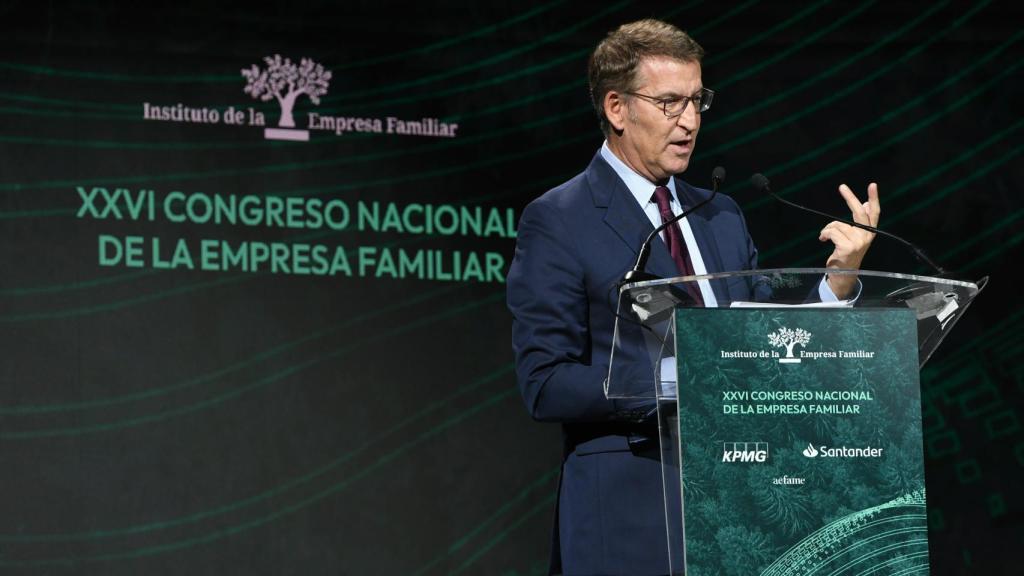 Alberto Núñez Feijóo, presidente del PP, en Bilbao.