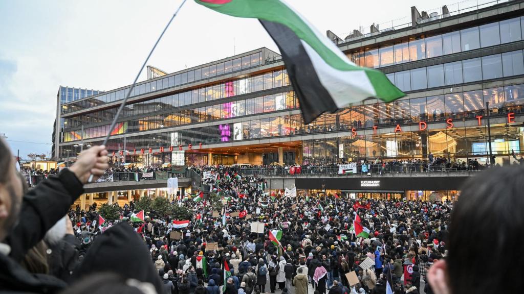 Manifestación antisemita en Estocolmo, Suecia.