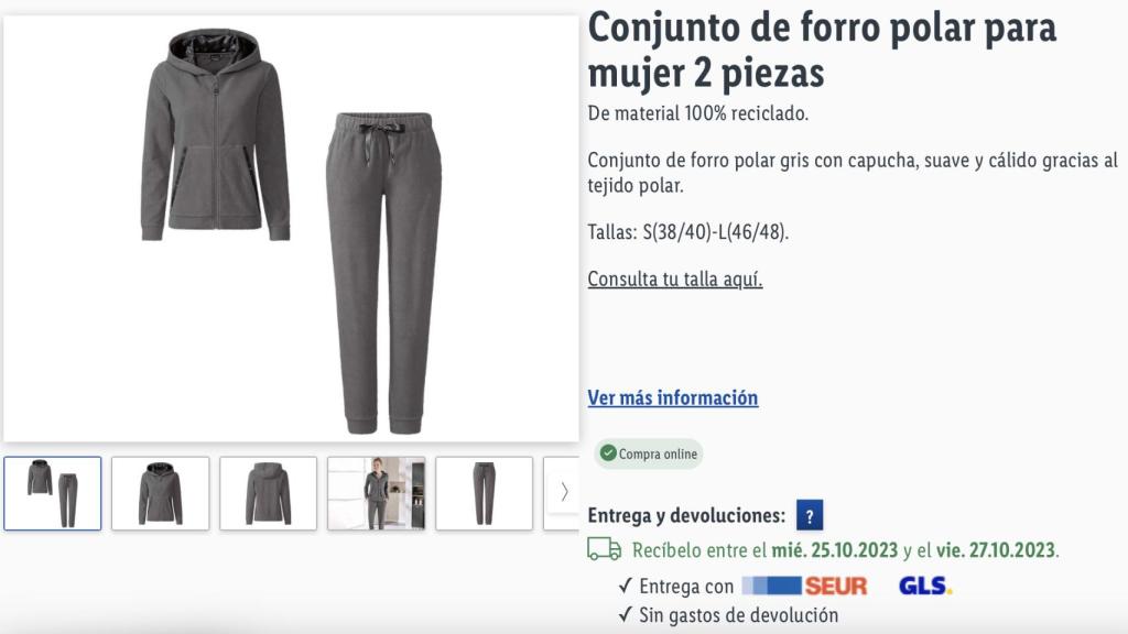 Conjunto de forro polar.