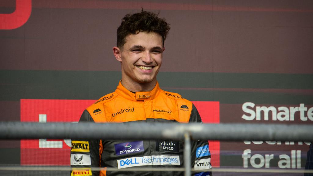 Lando Norris, en el podio de Austin