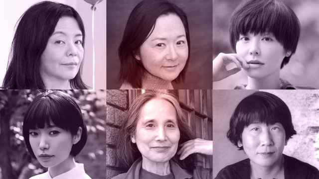 De izquierda a derecha y de arriba abajo, Yoko Tawada (Foto: Nina Subin), Yoko Ogawa (Ulf Andersen), Yukiko Motoya (Rana Shimada), Mieko Kawakami (archivo de la autora), Aki Shimazaki (Marie Royer) y Yuko Tshushima (Impedimenta)