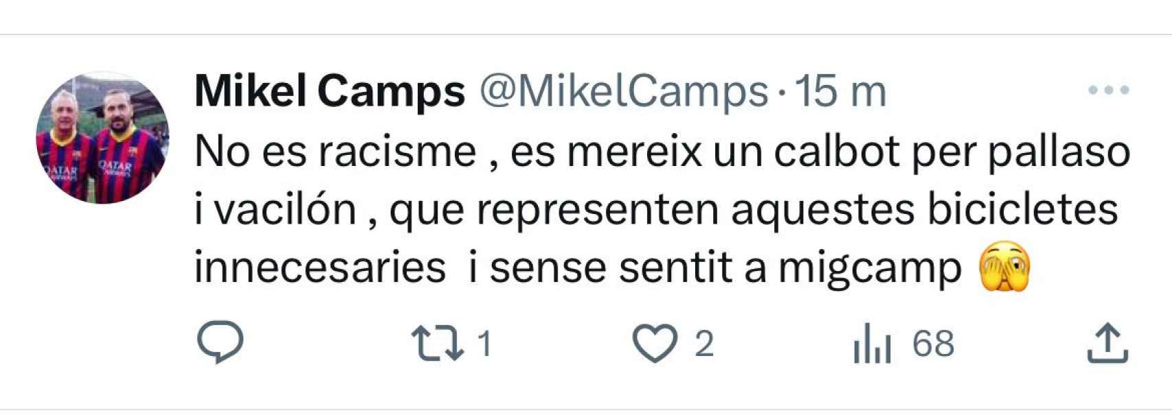 El ataque de Miquel Camps, directivo del Barça, contra Vinicius