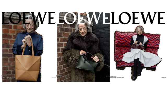 Maggie Smith en la promoción de la nueva campaña de invierno de Loewe