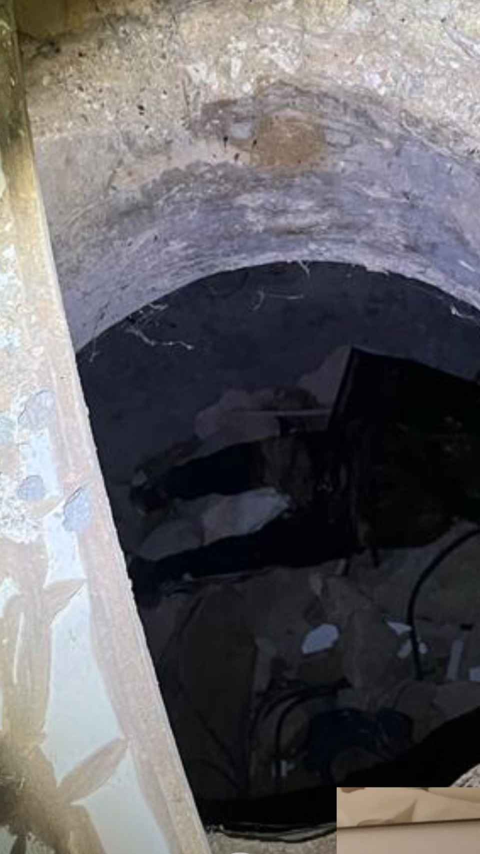 El pozo en el que la Guardia Civil localizó el cadáver.