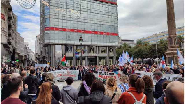 Manifestación en apoyo a Palestina en A Coruña en imagen de archivo.