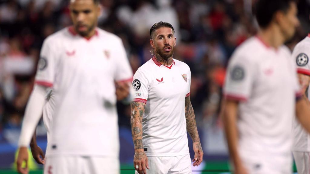 Sergio Ramos, con el Sevilla en Champions League