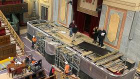 El Congreso de los Diputados, este miércoles, durante las obras de acondicionamiento para la jura de la Princesa Leonor.