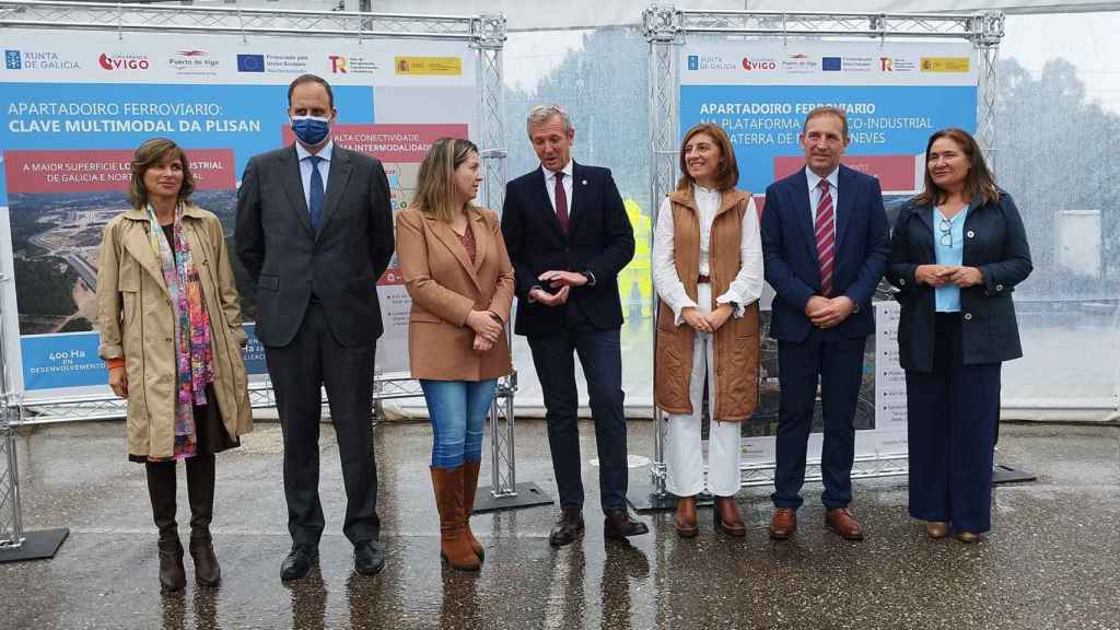 Acto de inauguración de las obras del apartadero ferroviario.