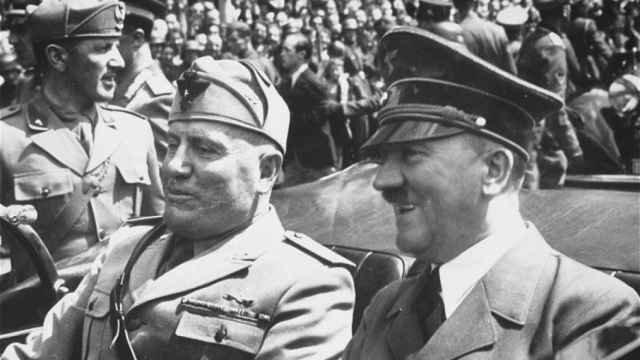 Hitler y Mussolini fotografiados en Munich en 1940