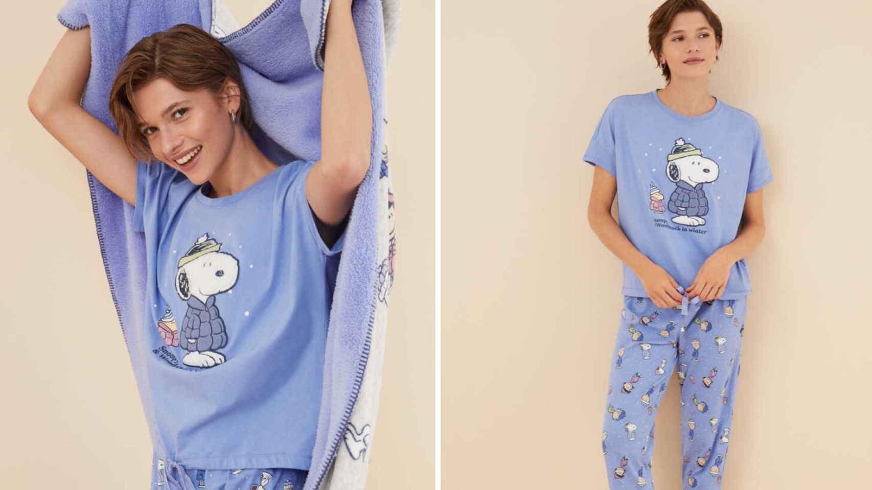 Pijama 100% algodón Snoopy azul 18,99.