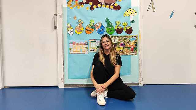 Elena Granda en la escuela infantil en la que trabaja