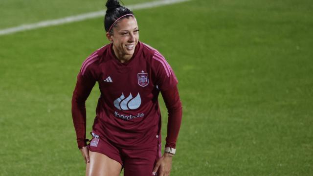 Jenni Hermoso, durante un entrenamiento con la Selección femenina.