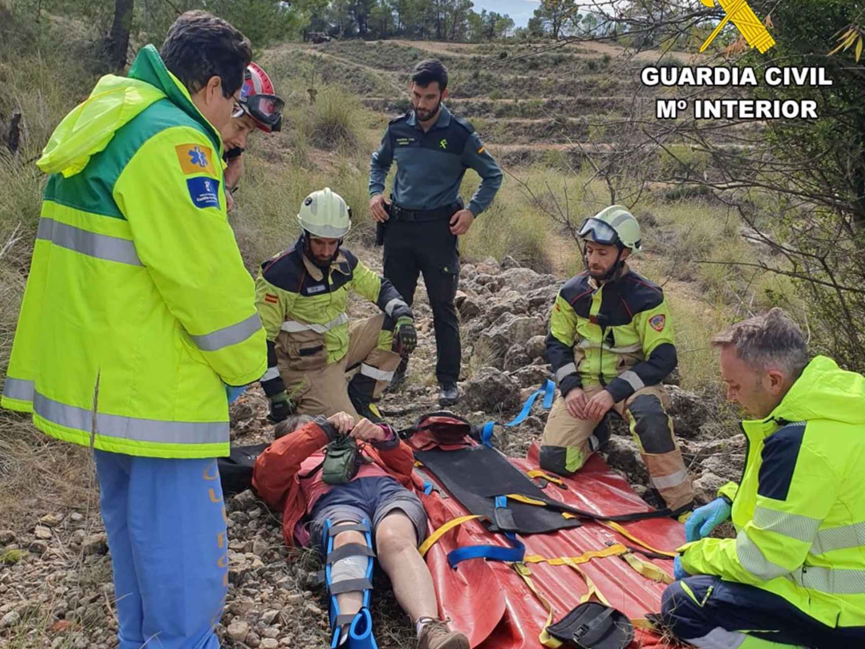 Rescate de la senderista accidentada en Albacete