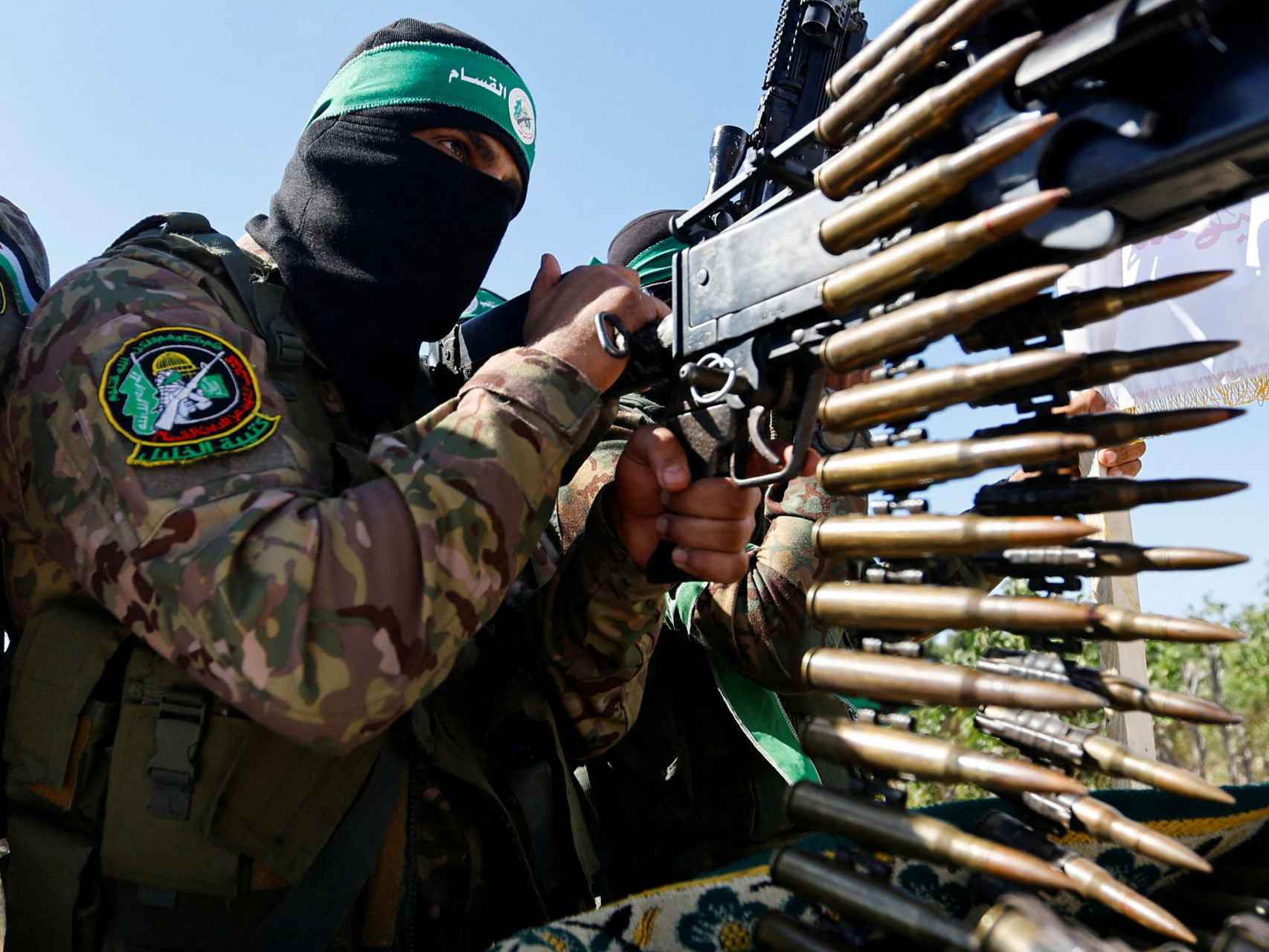 Un terrorista palestino de Hamás durante un desfile celebrado el pasado mes de julio.