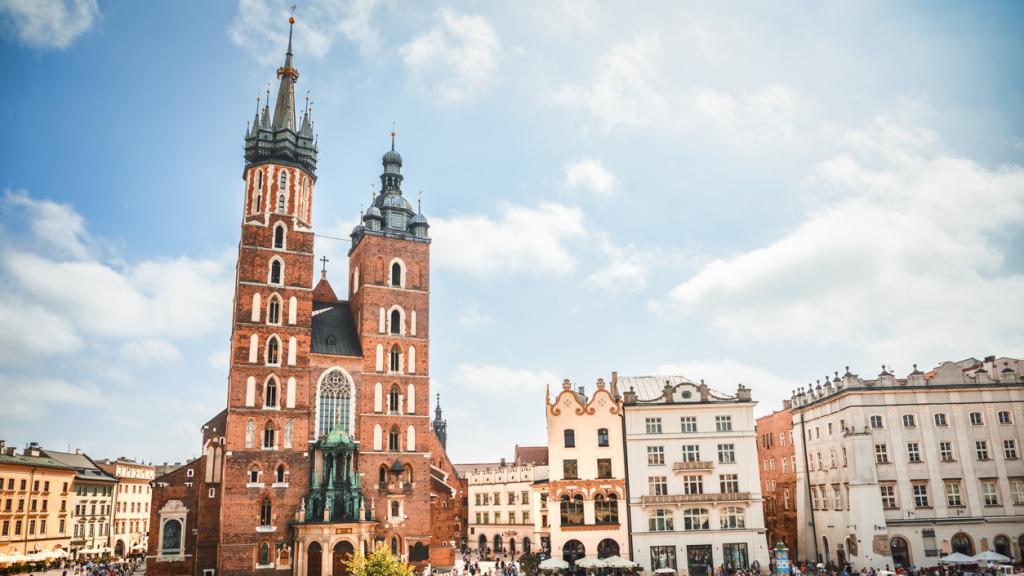 El centro histórico de Cracovia (Polonia).