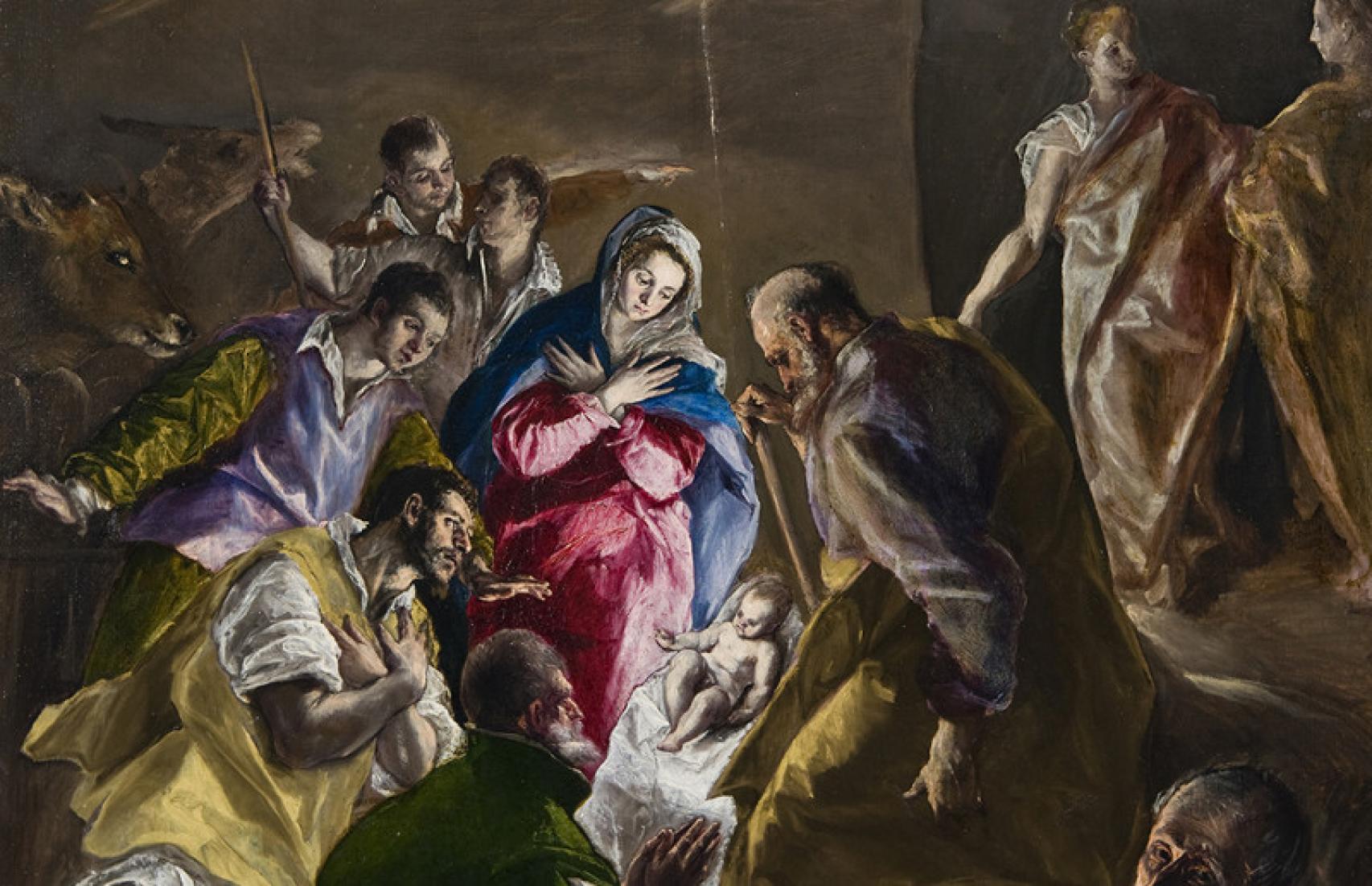 El Greco: 'Adoración de los pastores' (detalle), 1577-1579.