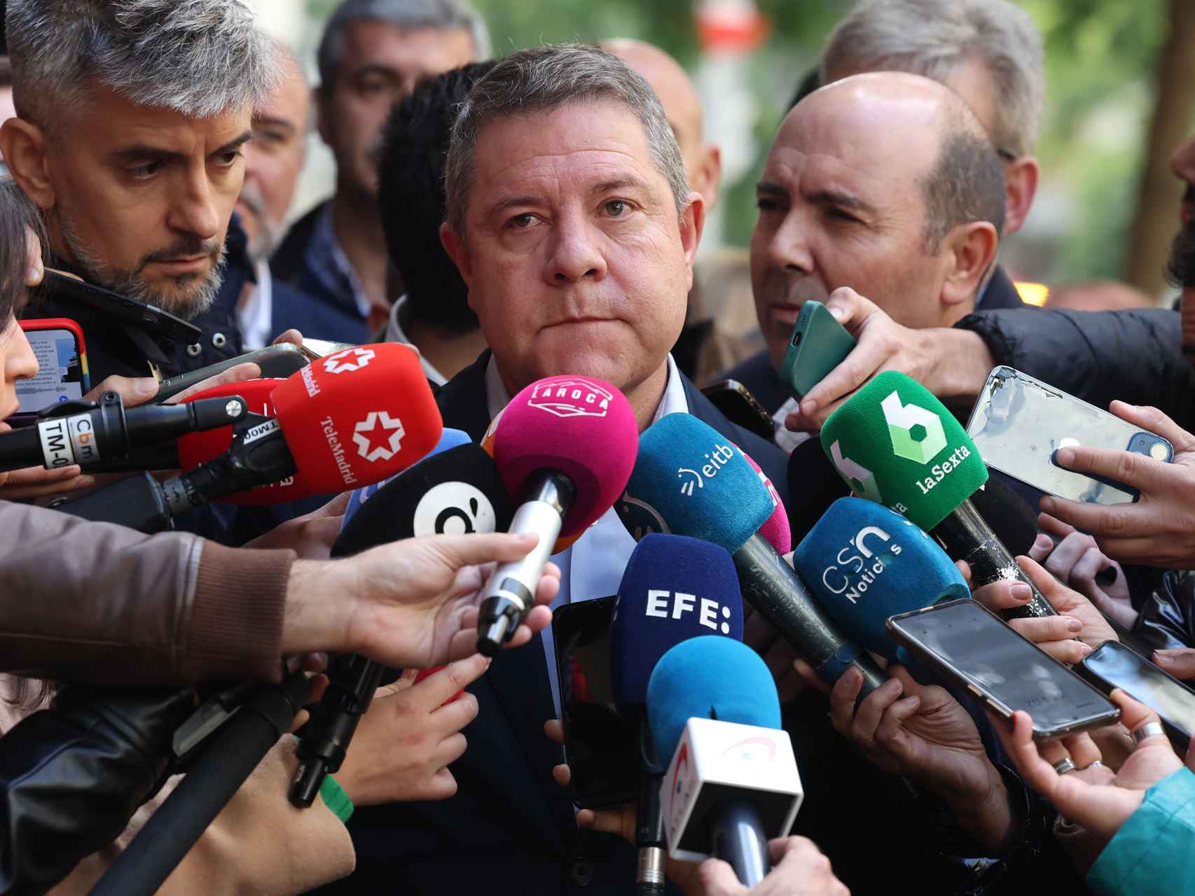 Emiliano García-Page, el pasado sábado a su llegada del Comité Federal del PSOE.