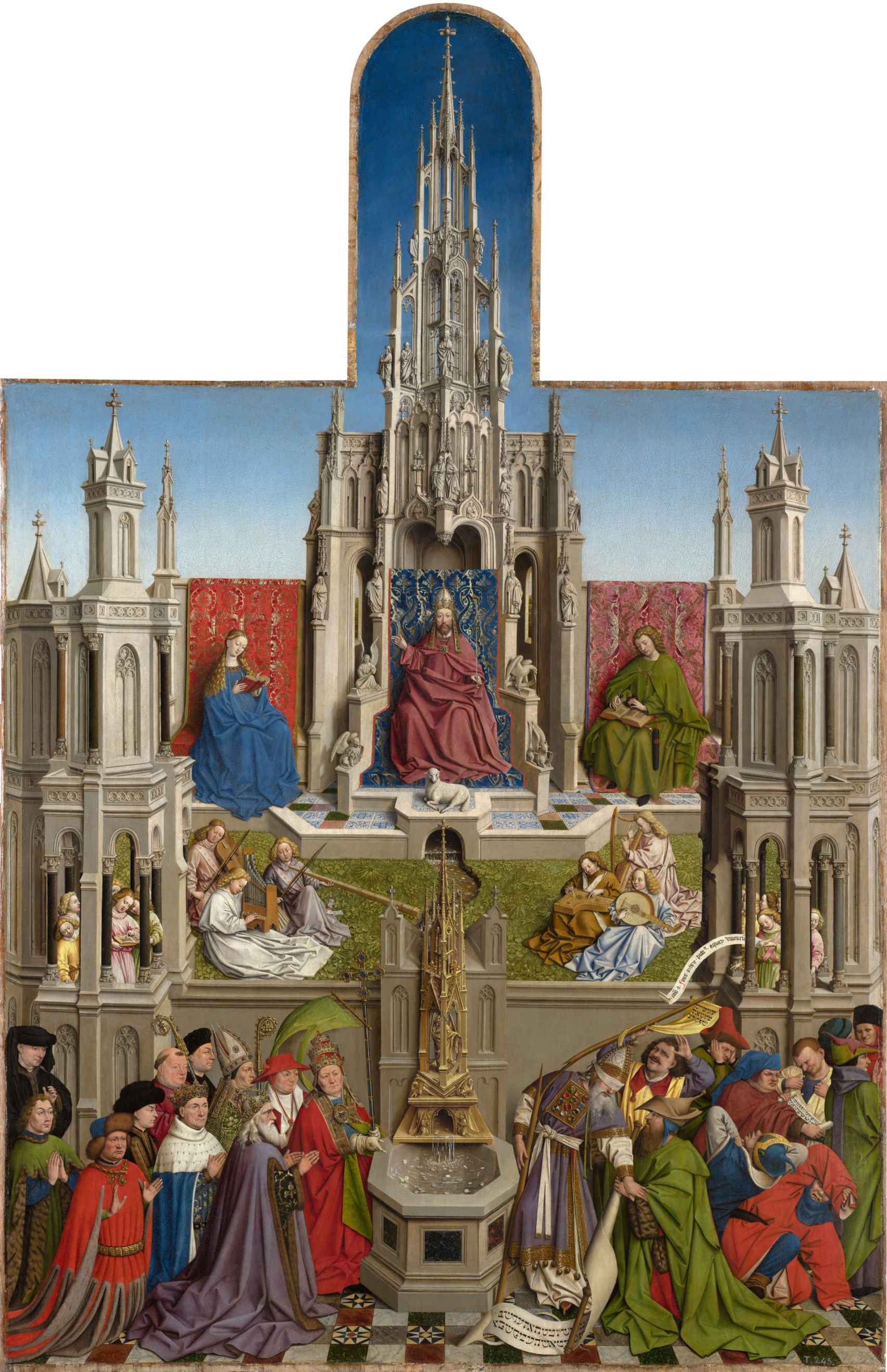 'La Fuente de la Vida', del taller de Jan van Eyck (h. 1430-40). Museo Nacional del Prado