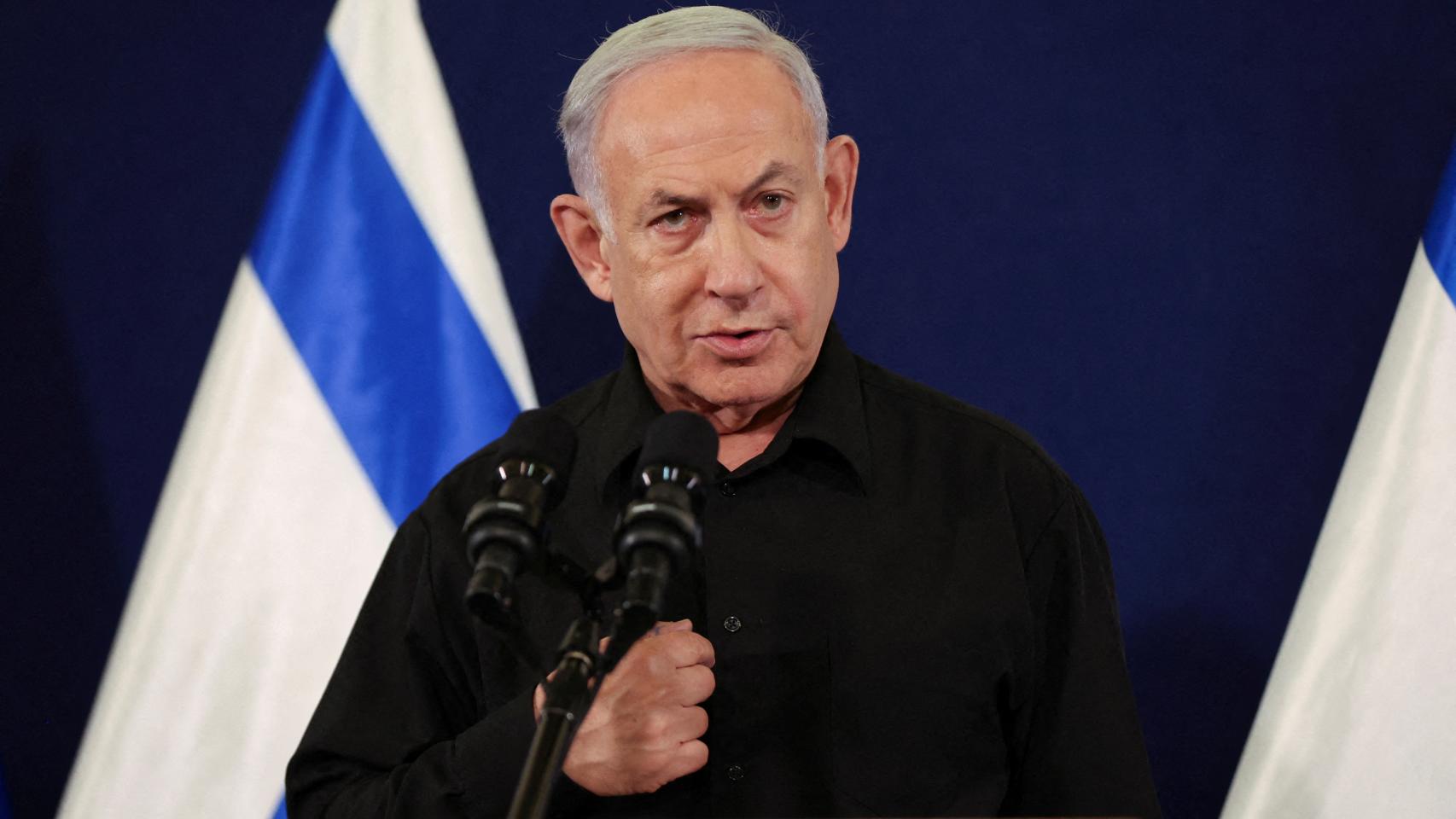 El primer ministro israelí, Benjamin Netanyahu, durante una rueda de prensa