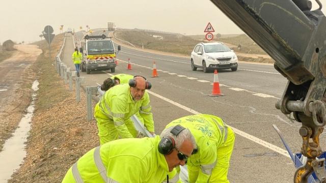 Trabajos en una carretera de titularidad estatal