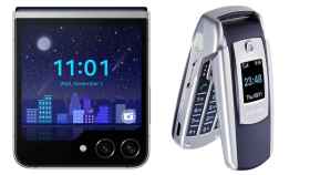El Samsung Galaxy Z Flip 5 Retro y el SGH-E700 en el que se basa