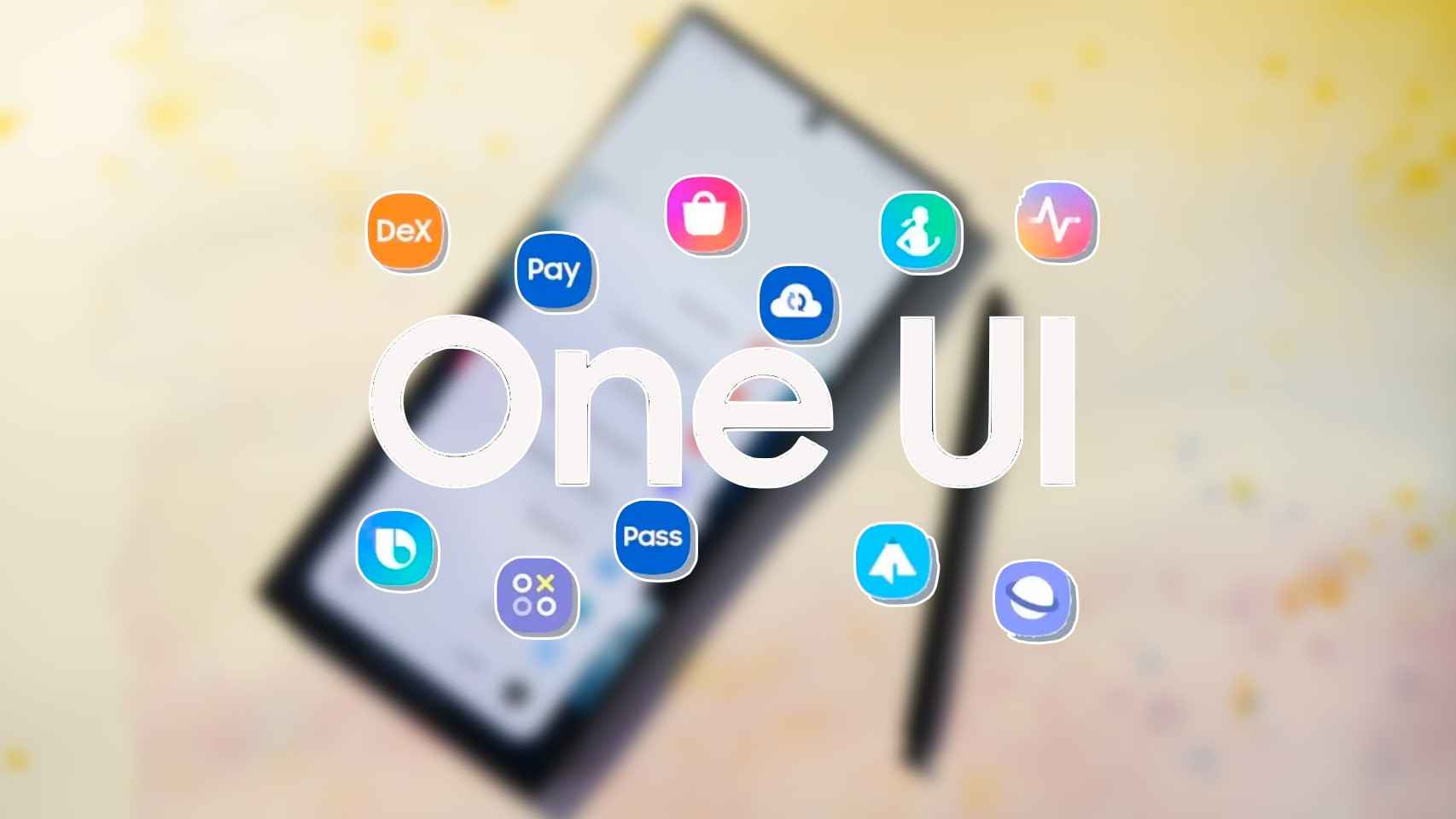 Logo de One UI 6 en un Samsung Galaxy S23 Ultra