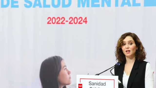La presidenta de la Comunidad de Madrid, Isabel Díaz Ayuso, presenta las líneas prioritarias del Plan de Salud Mental 2022-2024, en la Real Casa de Correos