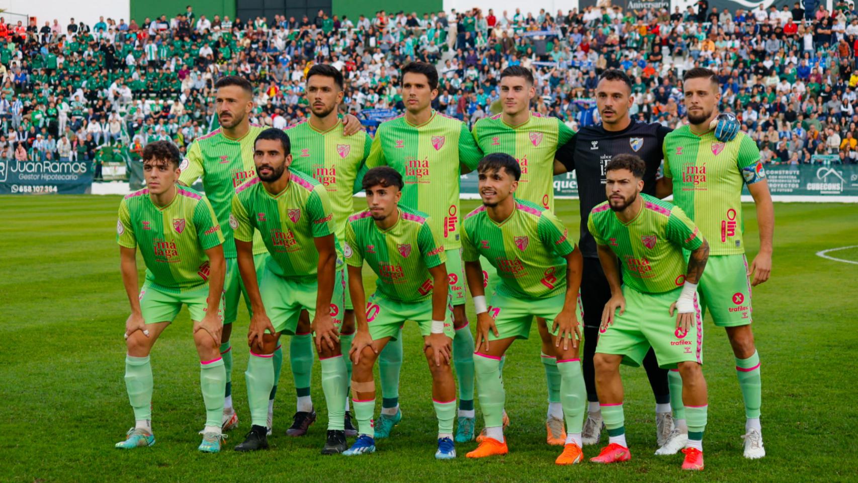 El once del Málaga CF en Antequera.