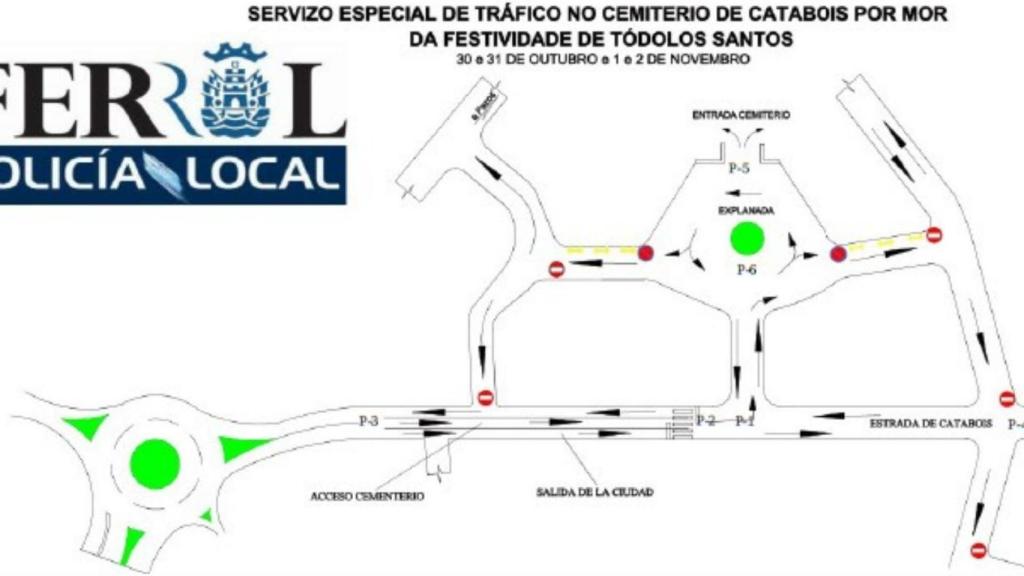 Conoce el dispositivo de tráfico que arranca hoy en Ferrol por el día de Todos los Santos