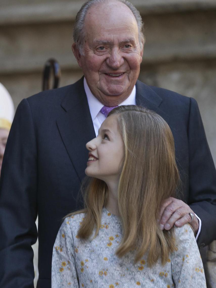 Juan Carlos y Leonor, en 2018.