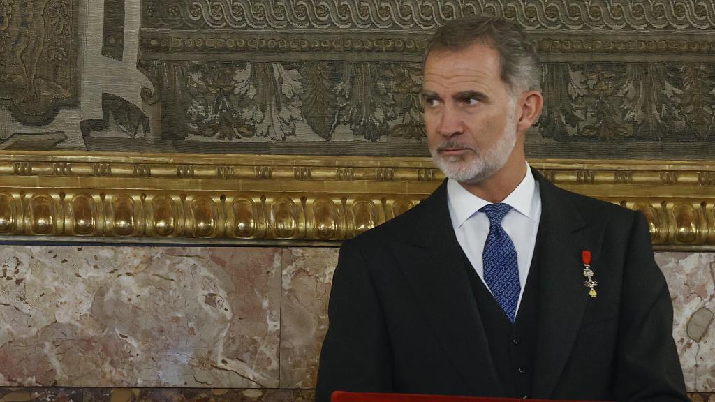 Felipe VI durante su discurso previo al almuerzo en Palacio Real