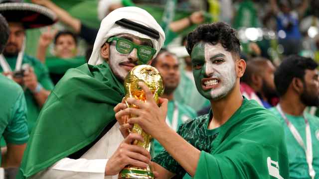 Aficionados de Arabia Saudí en el pasado Mundial de Qatar